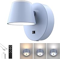 Vista 17 de URSOLA Juego de dos lámparas de pared, apliques de pared LED con interruptor de encendido/apagado, puerto de carga USB, 110 voltios, lámpara