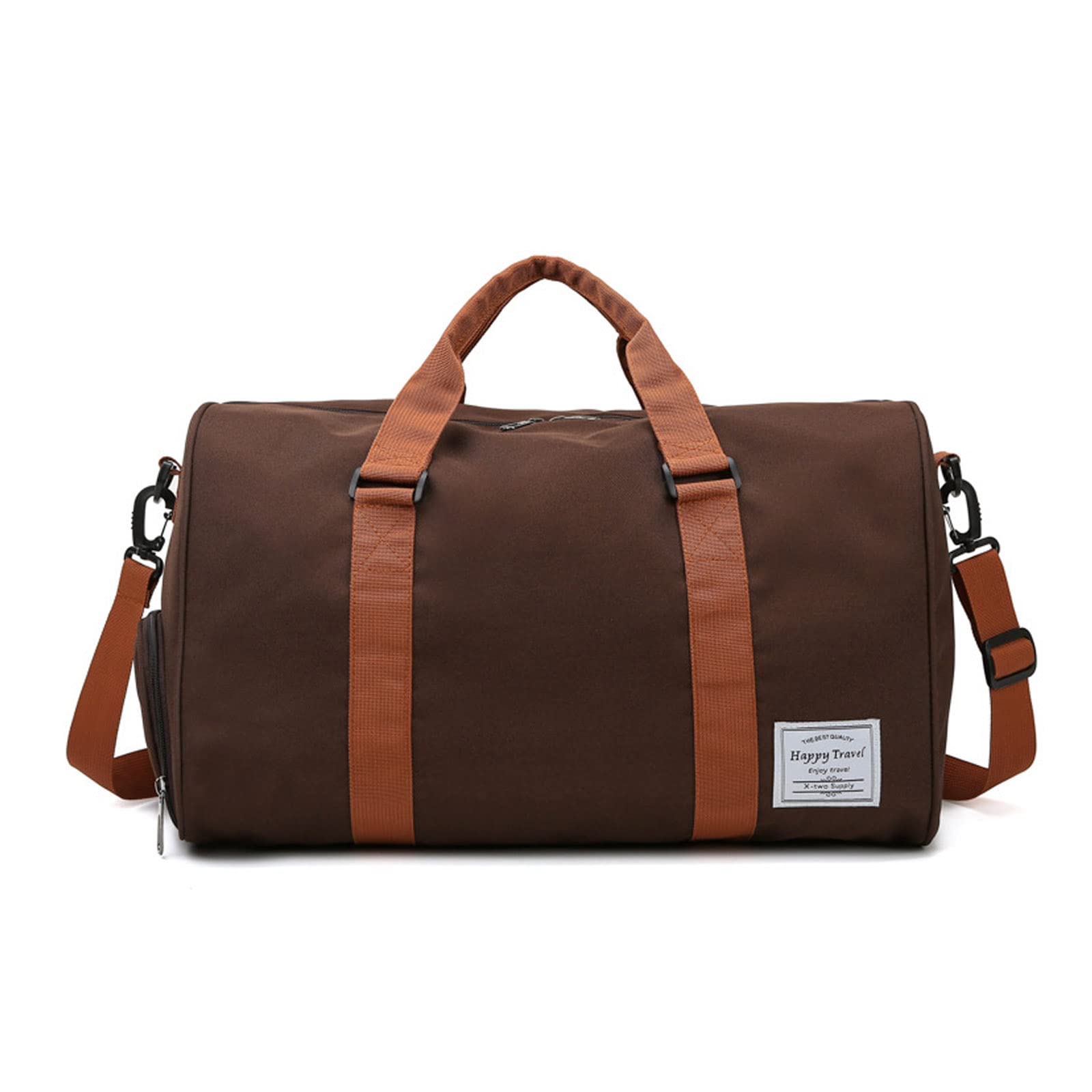 FANDARE Reisetaschen Sporttasche Damen Umhängetasche Herren Handgepäck Schultertasche Übernachtung Sporttasche Weekender Schwimmtasche Große Kapazität Trainingstasche mit Schuhfach Dunkelbraun