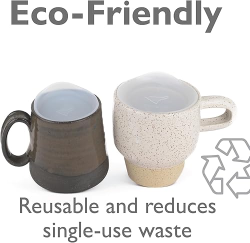 Miniatura 8 de Porta Via Tapa de silicona reutilizable para taza de café  Se ajusta a la mayoría de los vasos de viaje, botellas de agua y tazas de café de