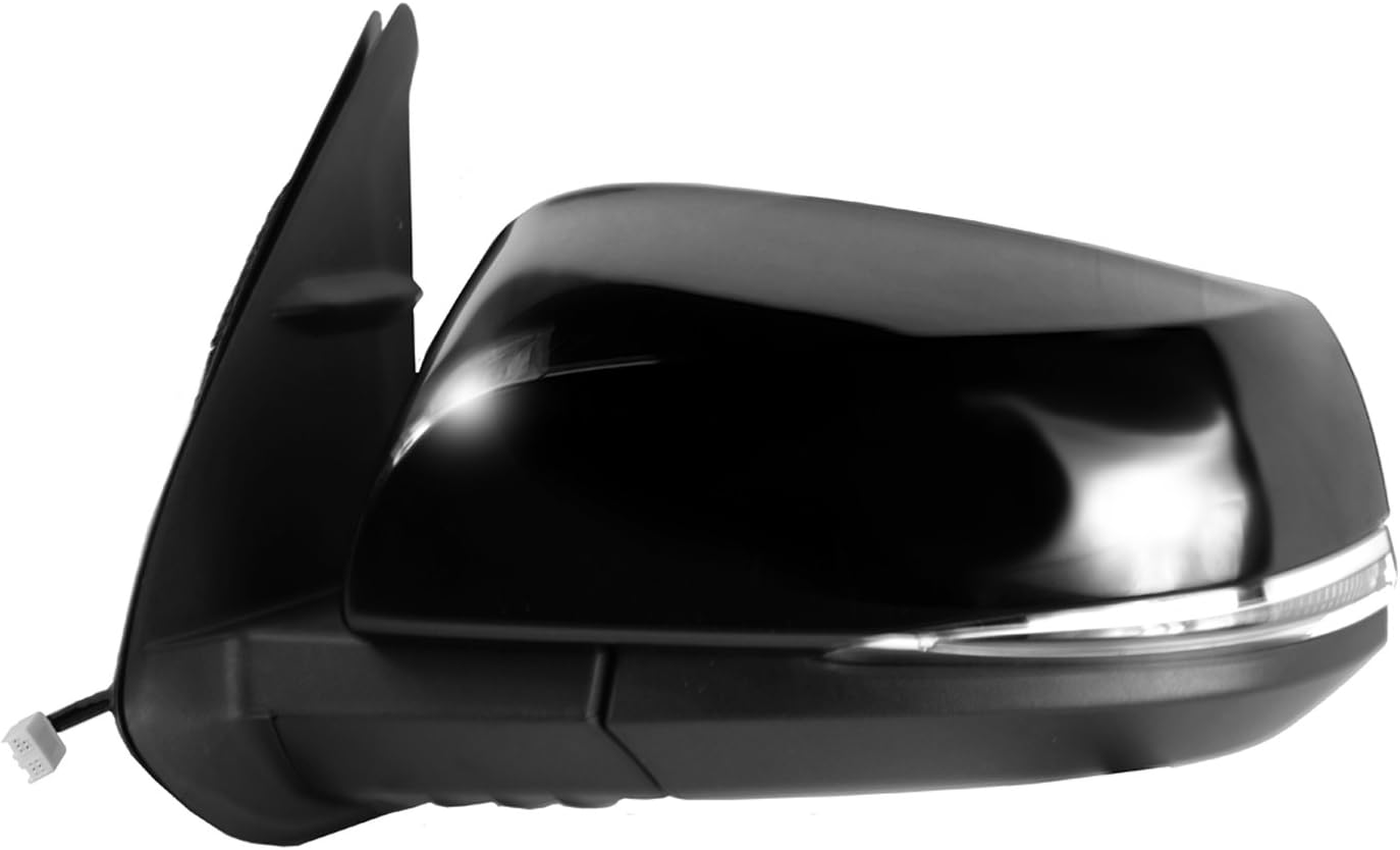 Fit System Driver Side Mirror for Toyota Tacoma, Textured Black w/PTM Cover, w/Turn Signal, Foldaway, w/o Puddle lamp, w/o spot Mirror, w/o Blind spot Detection System, Heated Power (70216T)