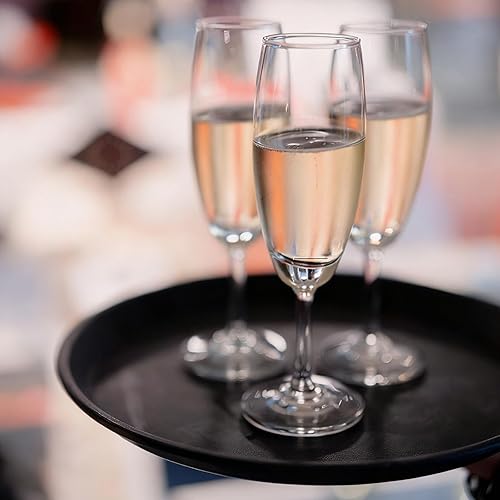 Miniatura 7 de TOPZEA Paquete de 3 bandejas de servicio de restaurante, bandeja redonda de fibra de vidrio de 11 pulgadas, bandejas de servicio de alimentos