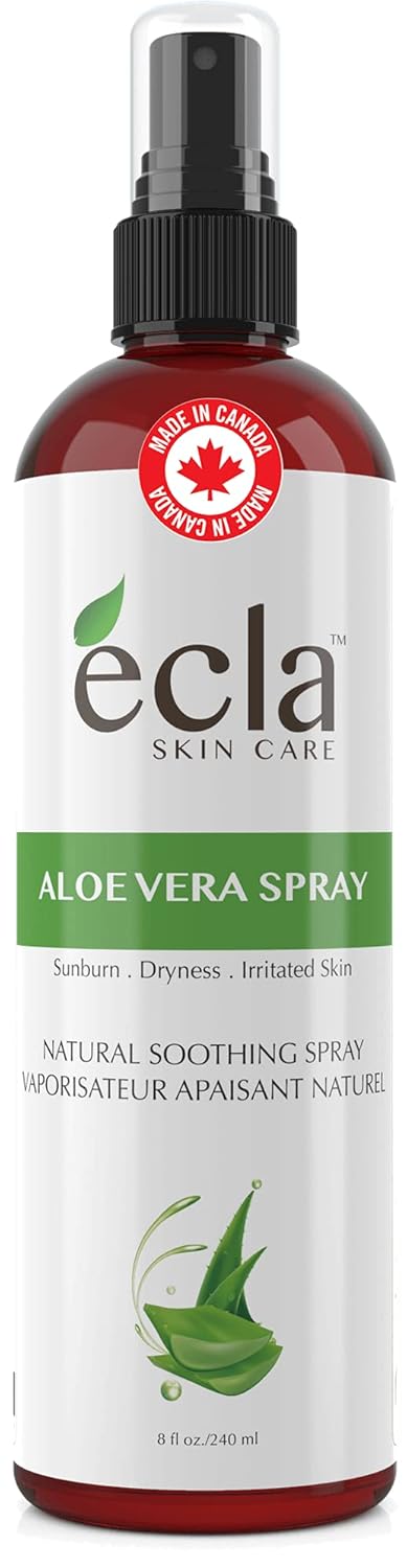 Ecla Skin Care (8oz/240mL) Aloe Vera Spray Mist for Face, Body & Hair- 100% Pure Natural Aloe Vera Gel- Soothing, Moisturizing for Sunburn, Razor Bumps- Premium Organic Real Aloe Juice Ecla Skin Care (8oz/240mL) Aloe Vera Spray Mist for Face, Body & Hair- 100% Pure Natural Aloe Vera Gel- Soothing, Moisturizing for Sunburn, Razor Bumps- Premium Organic Real Aloe Juice