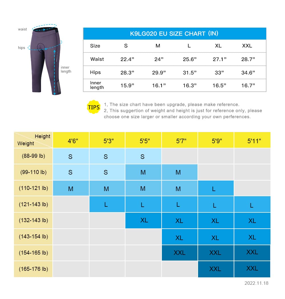 Santic Pantalon Cycliste 7/8 Cuissard Vélo Femme Rembourré pour Vélo Respirant Leggings de Vélo Collants de Cyclisme Longues VTT Noir