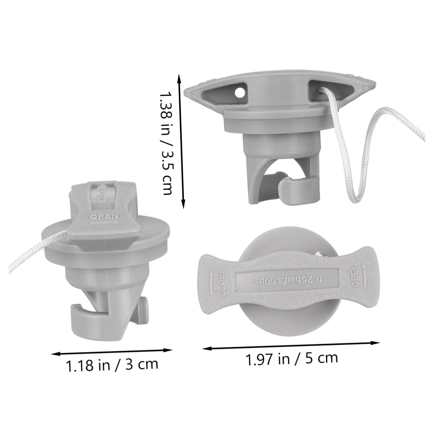 Yardwe Coperchio Valvola Aria 2 Pezzi PVC per Barca Gonfiabile e Dinghy