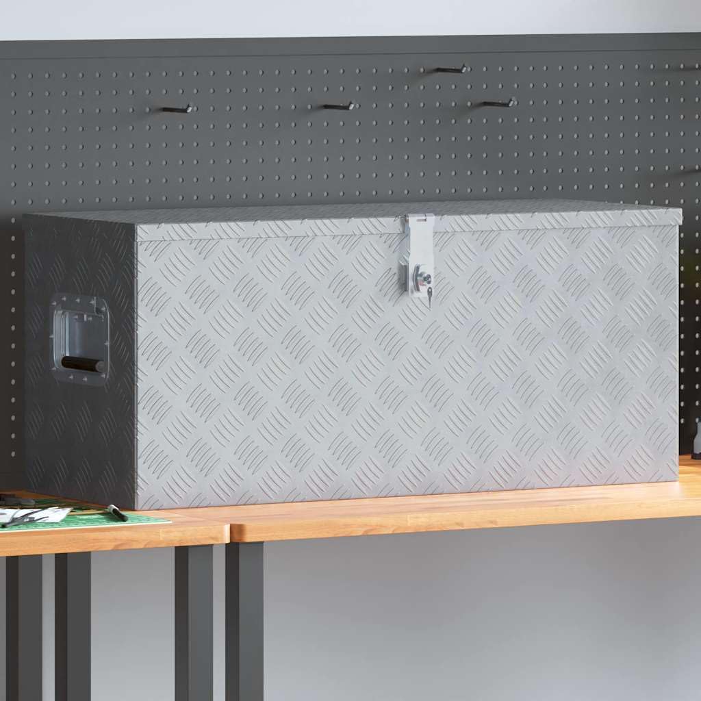 Genérico Caja de Aluminio Plateado 90,5x35x40 cm,Bricolaje,Accesorios de Bricolaje,Organización y Almacenamiento de Herramientas,Cajas de herramientas-142940