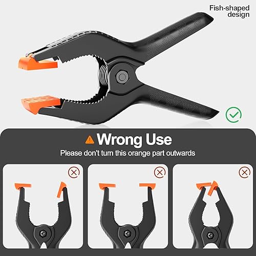 Miniatura 58 de EMART Paquete de 6 abrazaderas de resorte de muselina resistentes, clips de fondo de cabina de fotos de 4.5 pulgadas para estudio de fotografía