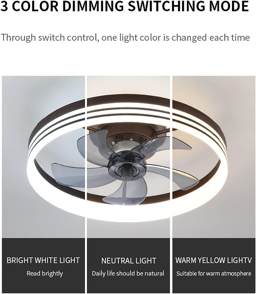 YUEGOO Ceiling Fans with Lamps,Bedroom Ceiling Fan with Light and Remote Control 3 Speeds with Timer Dimmable Led Fan Ceiling Light Modern Living Room Quiet Ceiling Fan Light/White
