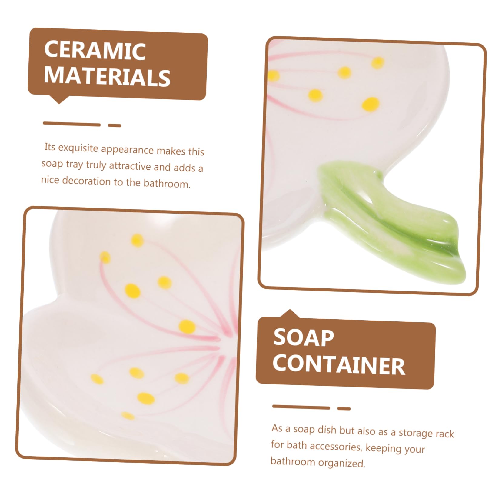 4stücke Blumenförmiger Seifenhalter Keramik Seifenschale Für Badezimmer rutschfest Und Langlebig Mit Abflussdesign Für Hygiene