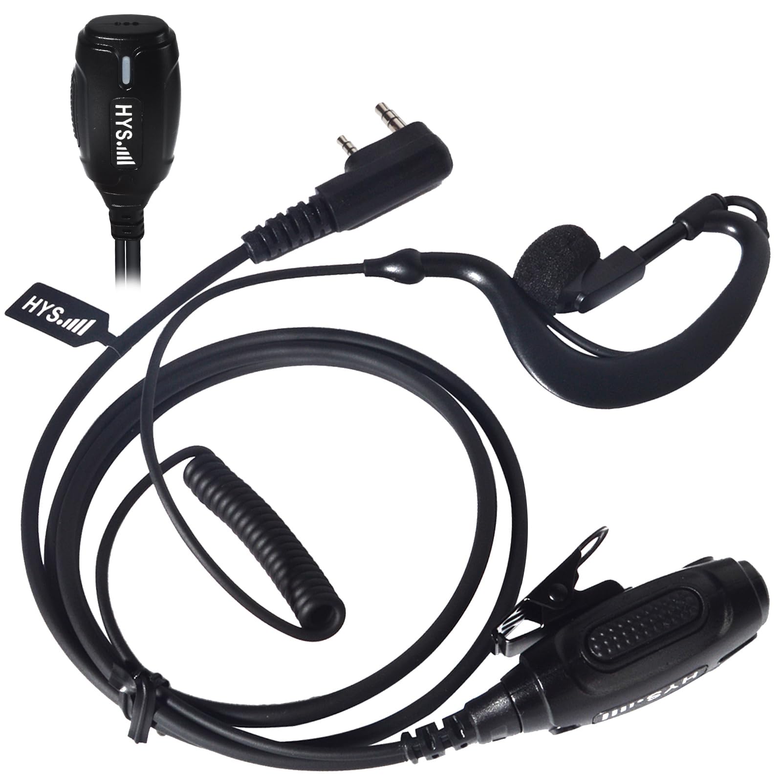 HYS Auricolari In-ear Con Tubo Acustico E Microfono PTT In Linea