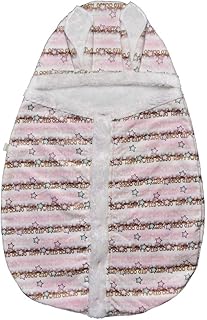 بطانية بورت فرو للطفل البيبي بطبعة نجوم للبنات من بيبي شورا - لون روز وردي قياس حر