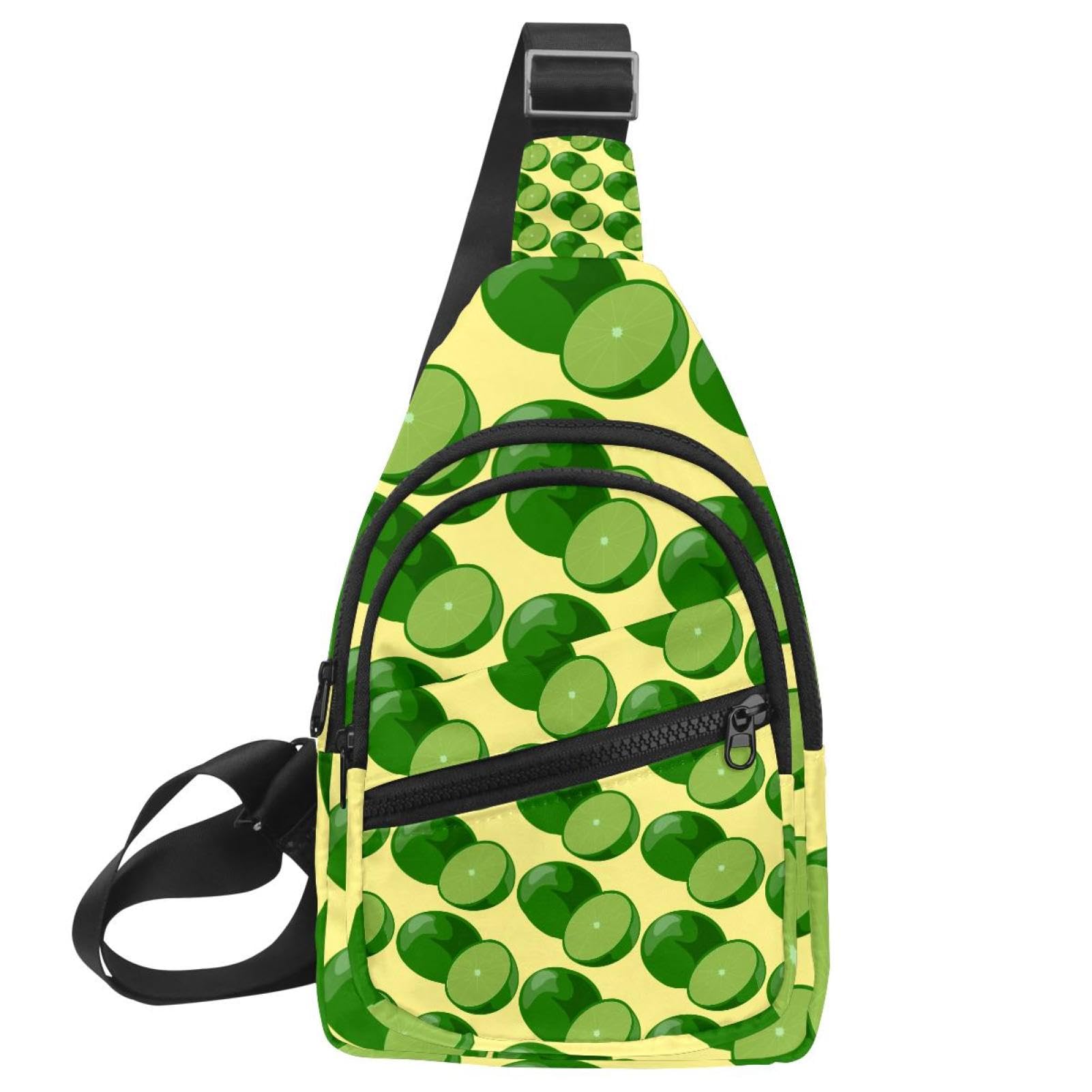 Bolsa de pecho para mujer con diseño de limón multicolor y correa ajustable 7