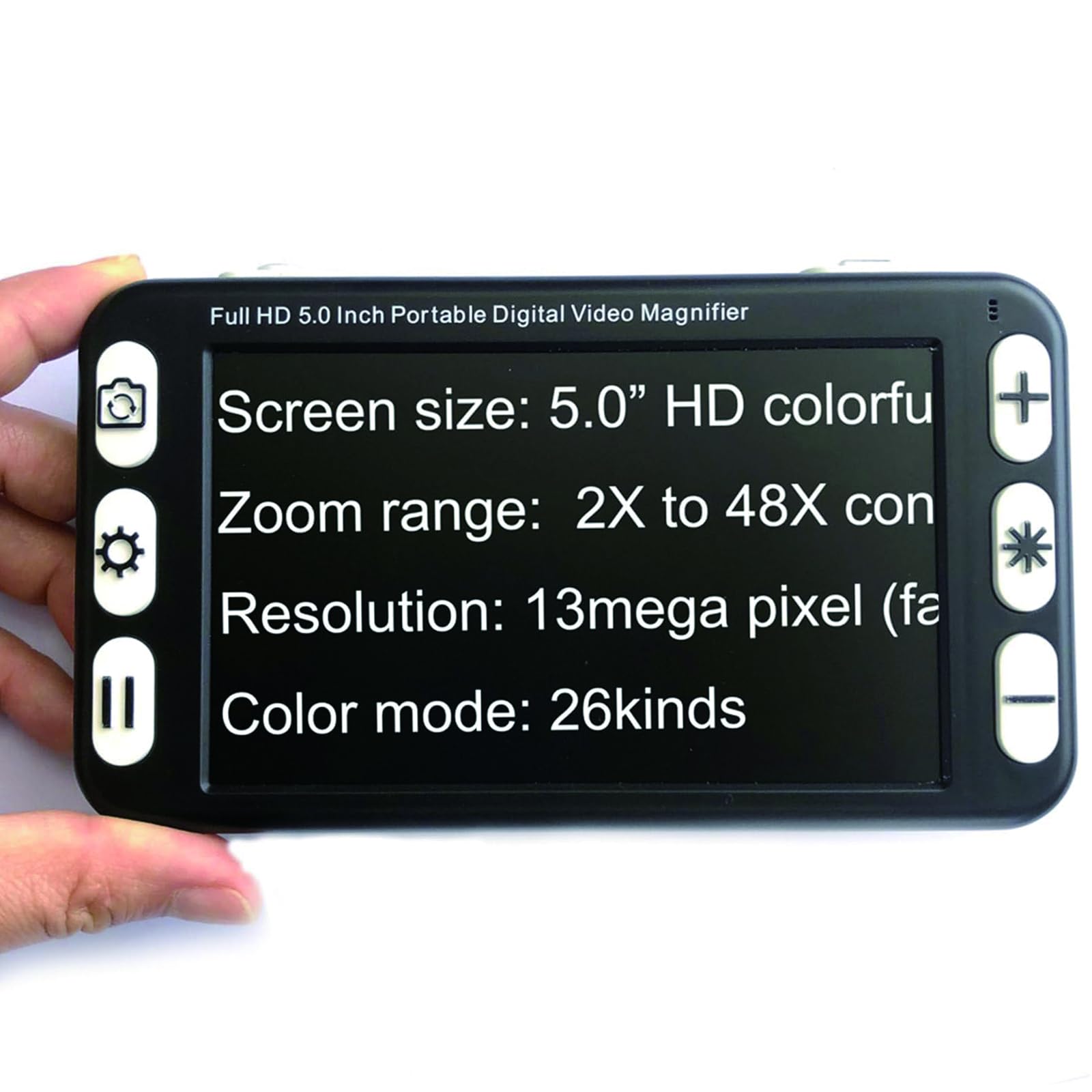 Lupa Digital Portátil De 5 Pulgadas – Ayuda Electrónica De Lectura para Baja Visión, Aumento HD 2X–48X, 26 Modos De Color, Salida HDMI, para Personas Mayores Y con Discapacidad Visual