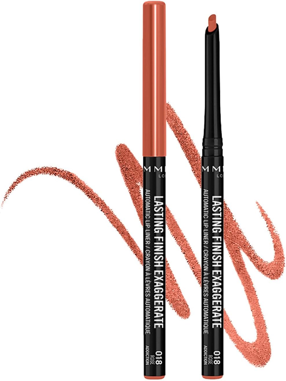 Lasting Finish Exaggerate Automatic Lip Liner - Rich, Smooth Formula, Long Lasting - 018 Rose Addiction, .01oz
