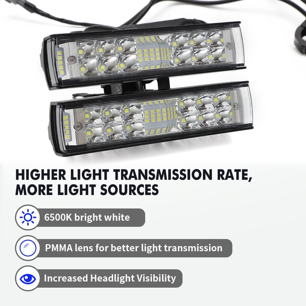 motoparty Dual LED Headlight Kit for Sur-Ron Segway X260/X160 Talaria | 6” Upgrade Light Bars with Individual Switch, Plug-and-Play, Adjustable Bracket, High Brightness