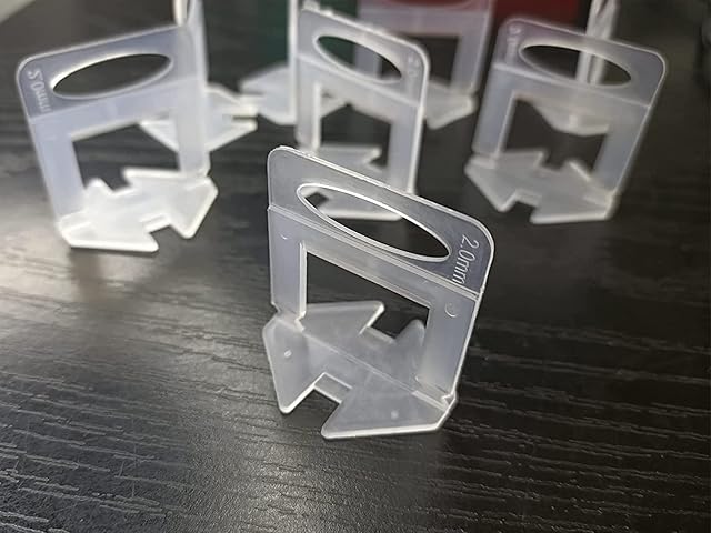 Tile Leveling System 2mm 200Pcs for Professional Ceramic Tile and Stone Installation,The Tiles Leveler Spacers Clips,Tiling Tools Spacers Plastic Clips for Wall Floor 2mm,Tile Spacers Only,200Pcs