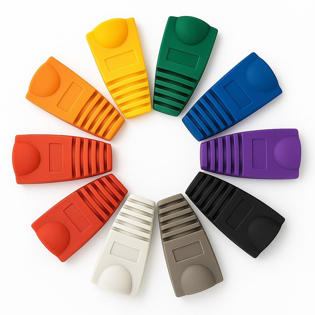 FEDUS 100-Pack Cat6 / Cat5e RJ45 Strain Relief Boots, RJ45 Boot, Cat 6 Boot, Cat6 Ethernet Boots, Blue, Suitable for 6.5mm (0.25in) Ethernet Cables