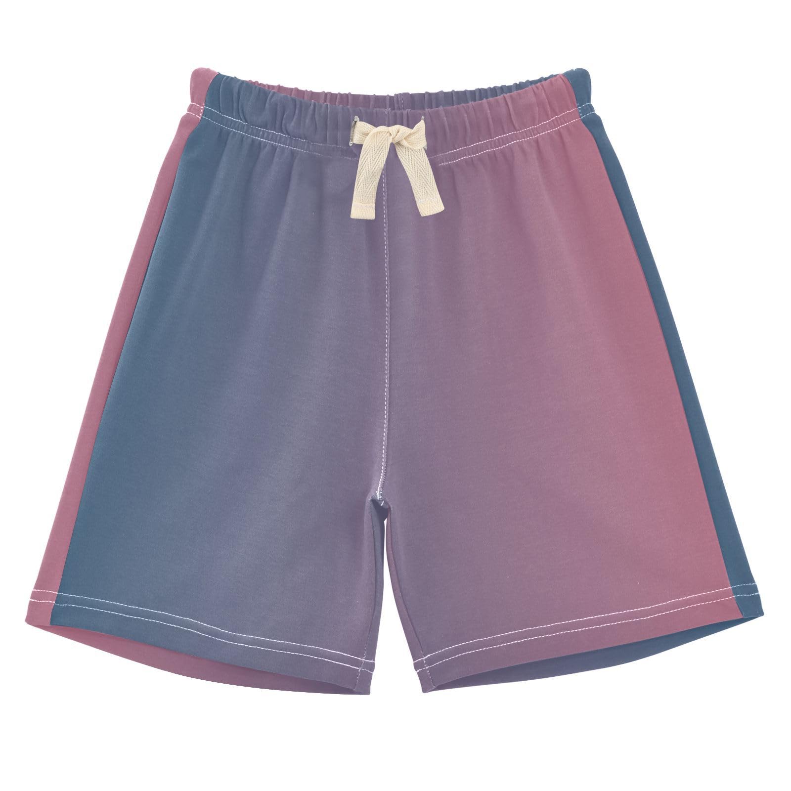 J JOYSAY Dark Blue Pink Gradient Toddler Baby Boy Shorts Athletic Shorts with Drawstring Elastic Waist Kids Shorts for 5T Child