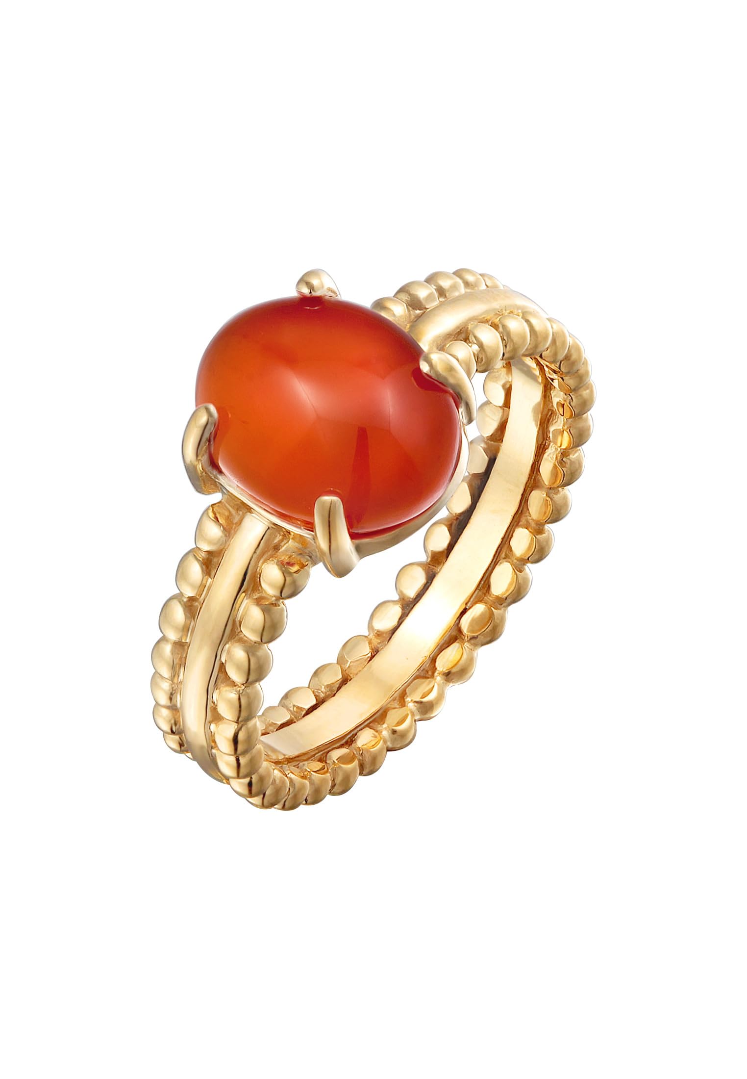 Elli Ring Damen Statement Twisted mit Karneol 925 Silber vergoldet