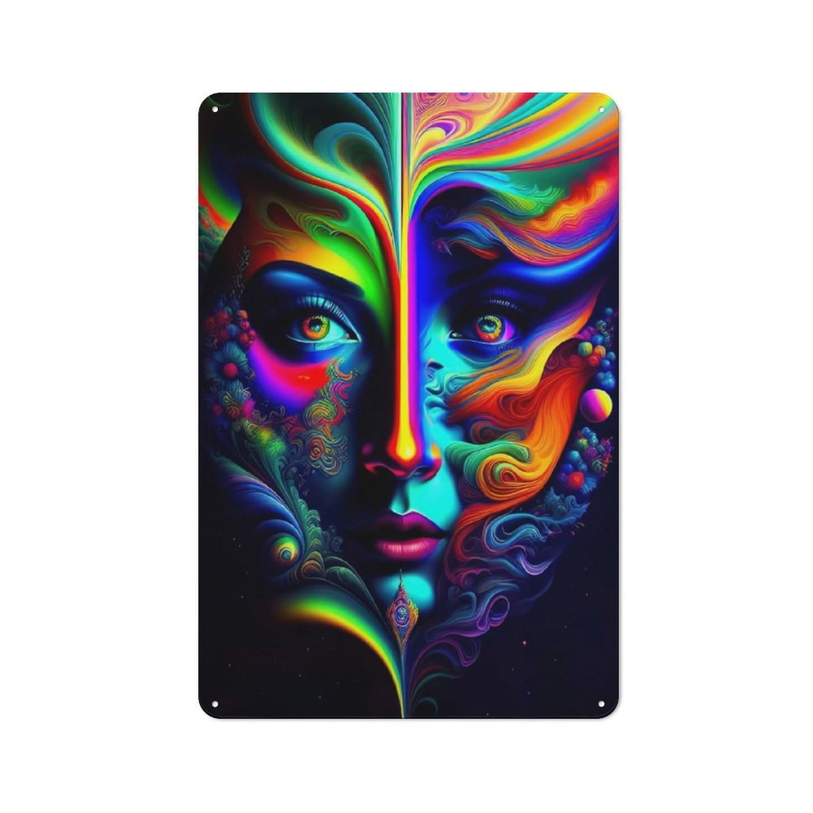 Junmoney Lady Surreal 10 30X20cm Rustic Tin Sign With For Living Room Or Hallway, For Vintage Wall Decor Fans, For Themed Room Decoration