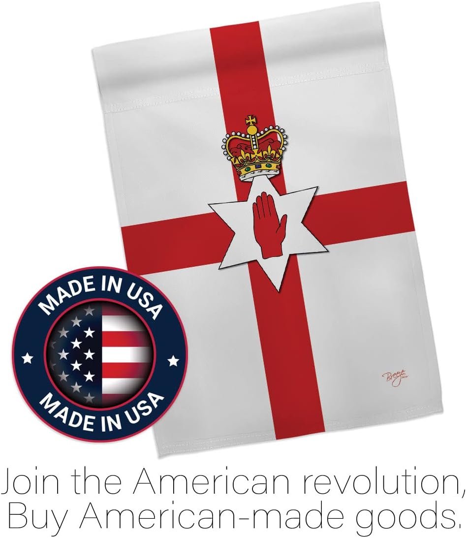 Breeze Decor G158169 Northern Ireland Flags of The World Nationality Impressions Decorative Vertical Garden Flag 13" x 18.5" Printed in USA Multi-Color