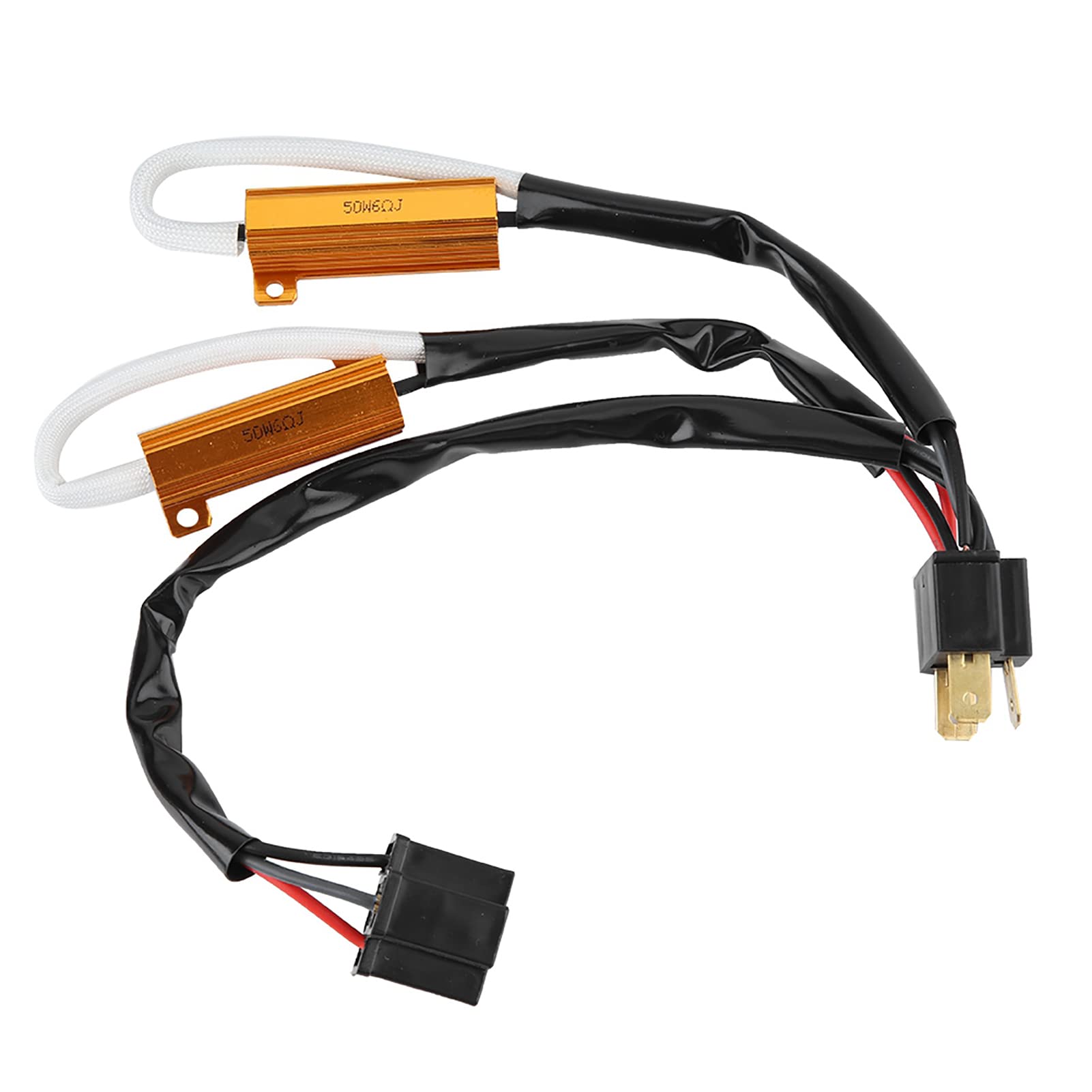 2 Stück 12 V 50 W 6RJ LED-Decoder Lastwiderstand Autoscheinwerfer Blinkt kein Fehler Kabelbaum Lastwiderstand Decoder für H4 H7 9005 9006 H8 H9 H11