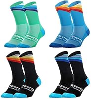 GuaziV Unisex Cycling Socks 6-Pack: Colorful Ankle Athletic Running Socks for Men Women, Breathable Cotton, Secure Fit Size 6-11