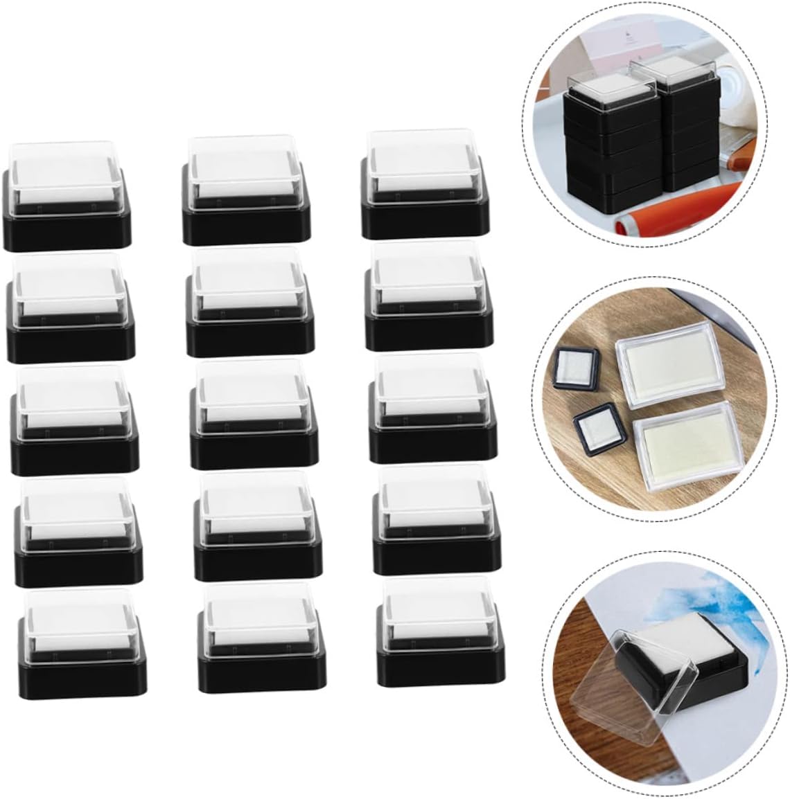 FONDOTIN 20pcs Blank Ink Pad Square Stamp Pad for Footprint Crafting Scrapbooking Safe Non-Toxic for Boys and Girls