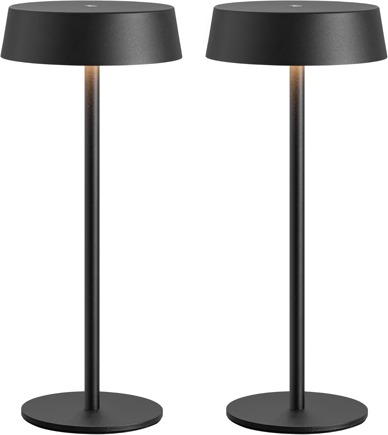 Cordless Table Lamps Set of 2, Rechargeable Table lamp with 5000mAh Battery Operated, Touch Lamps, Portable Indoor/Outdoor Lamp for Restaurant Kitchen Living Room Bedroom, Waterproof (Black) Black (2 Pack)