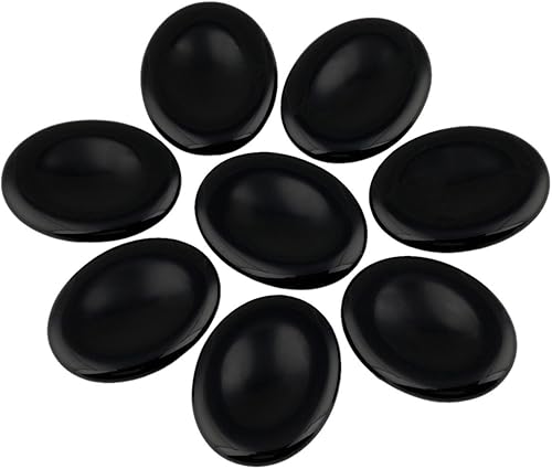 Miniatura 3 de Rockcloud Piedra de preocupación, piedras de palma para el pulgar para la ansiedad, cristal curativo, obsidiana negra