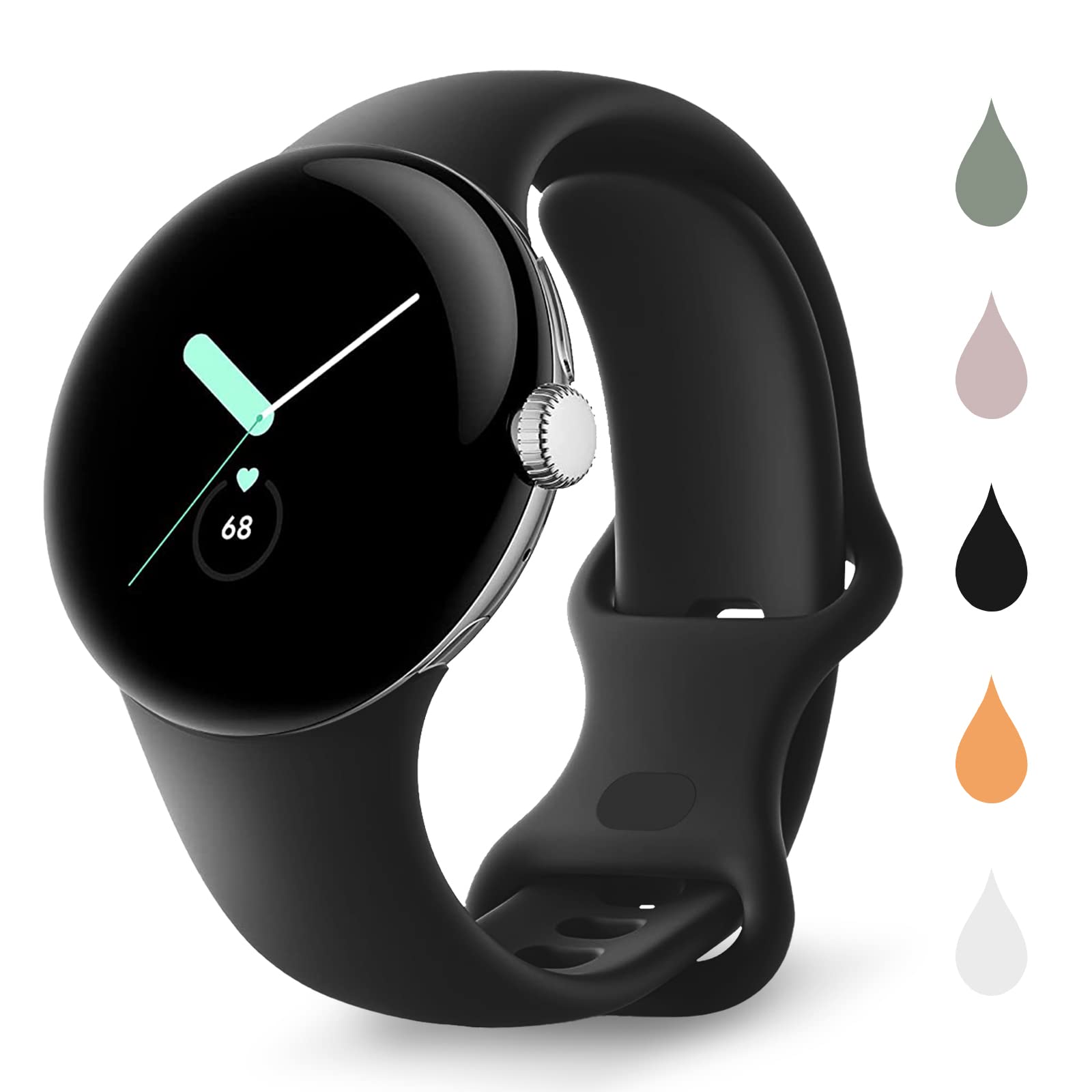 BMINEN strap Applicable with Google Pixel Watch strap, and the soft silicone strap is suitable for women's and men's waterproof sports strap of the 2022 Google Pixel Watch
