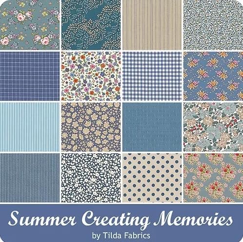 Tilda Creating Memories 5" Charm Pack Summer & Ocean Blues