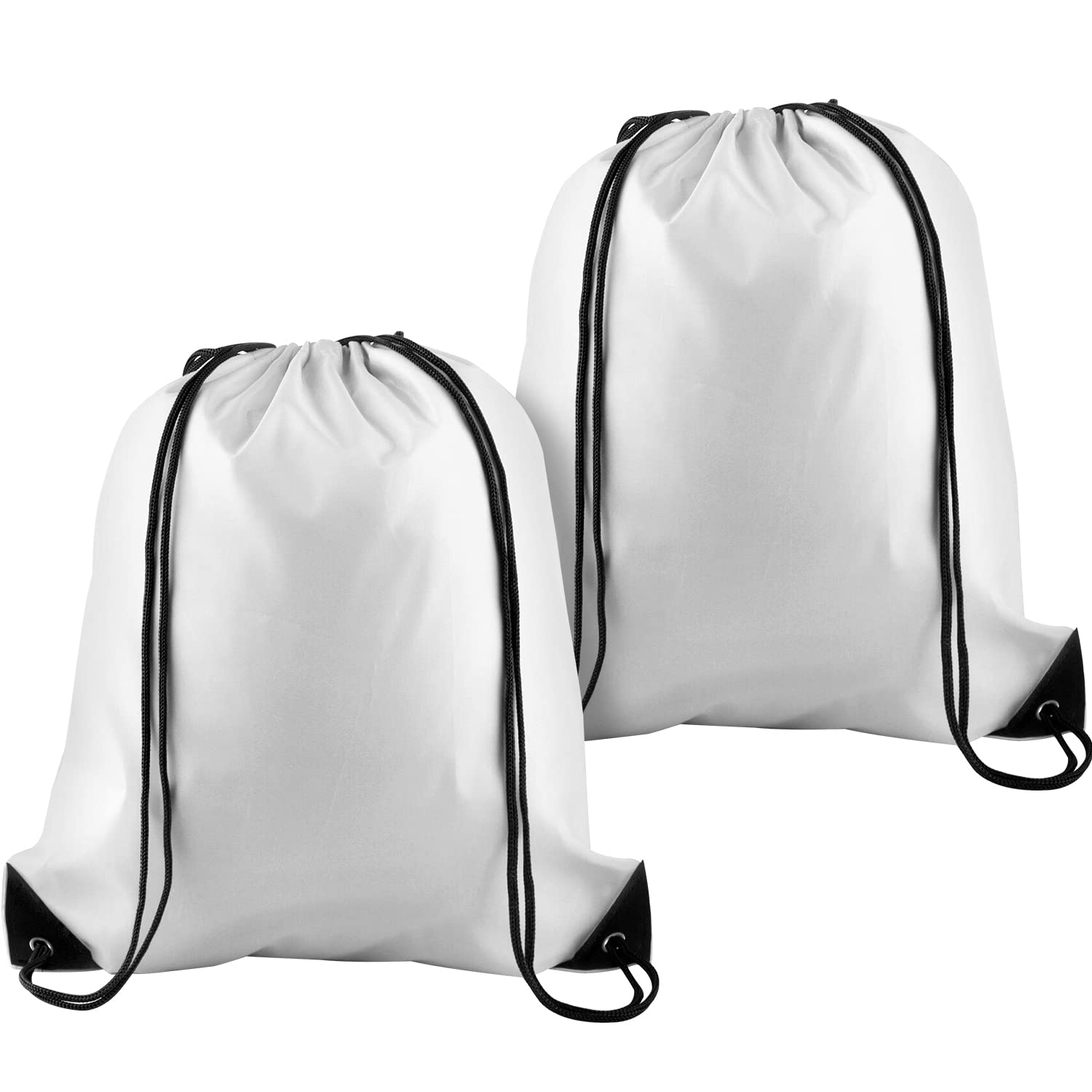 KUUQA Drawstring Backpack Bag Bulk String Bags Storage Bags for Sport Gym Traveling, White, M, Traveling — image 1