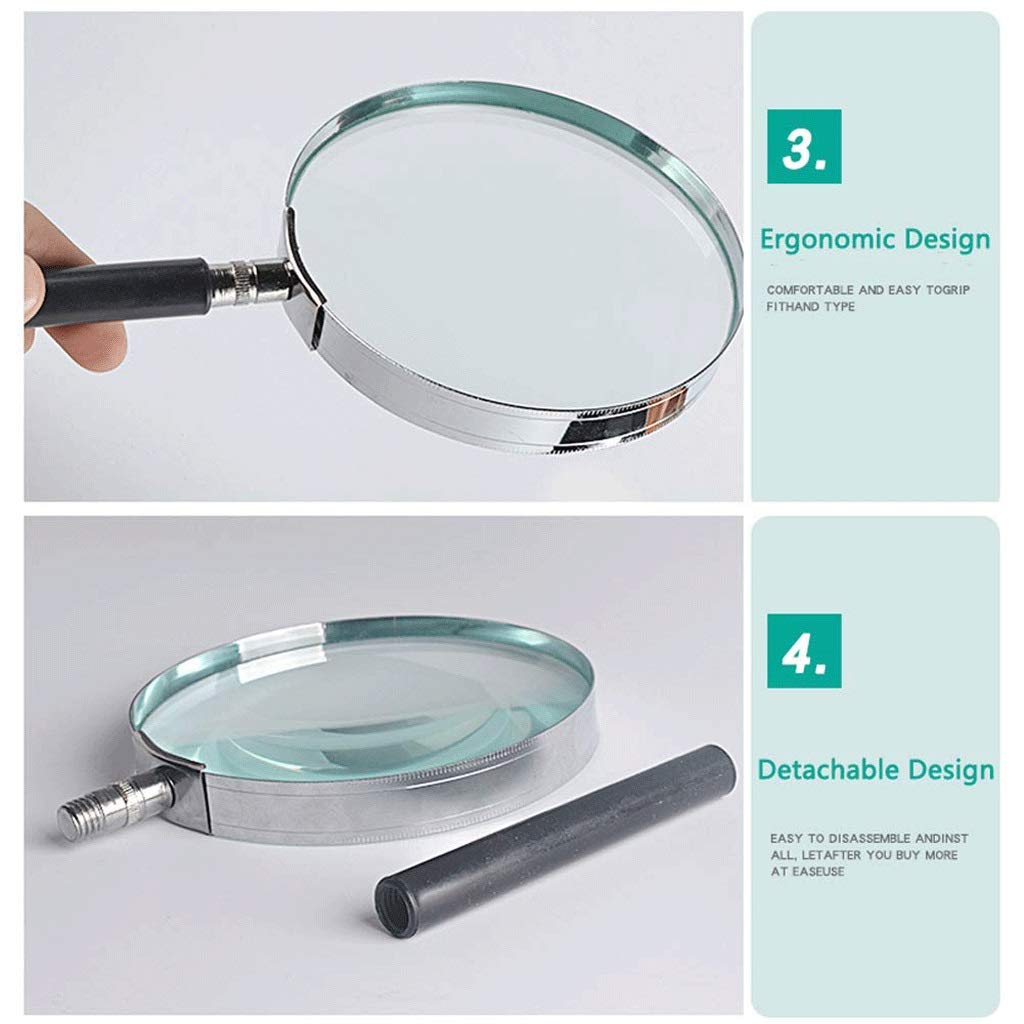 Loupe à main en verre optique pour une visualisation haute puissance avec un enfant, une personne âgée, la lecture, l'appréciation, l'étudiant avec miroir grossissant étoile de lumière