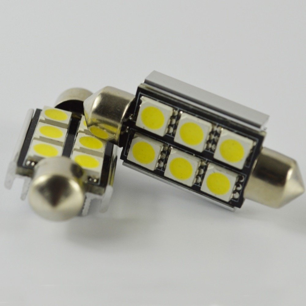 KaTur 10 szt. 36 mm żarówka kopułowa Festoon 5050 SMD 6 LED C5W samochód LED, auto wnętrze drzwi lampa oświetlenie ścieżki 12 V lampa robocza stylizacja samochodu