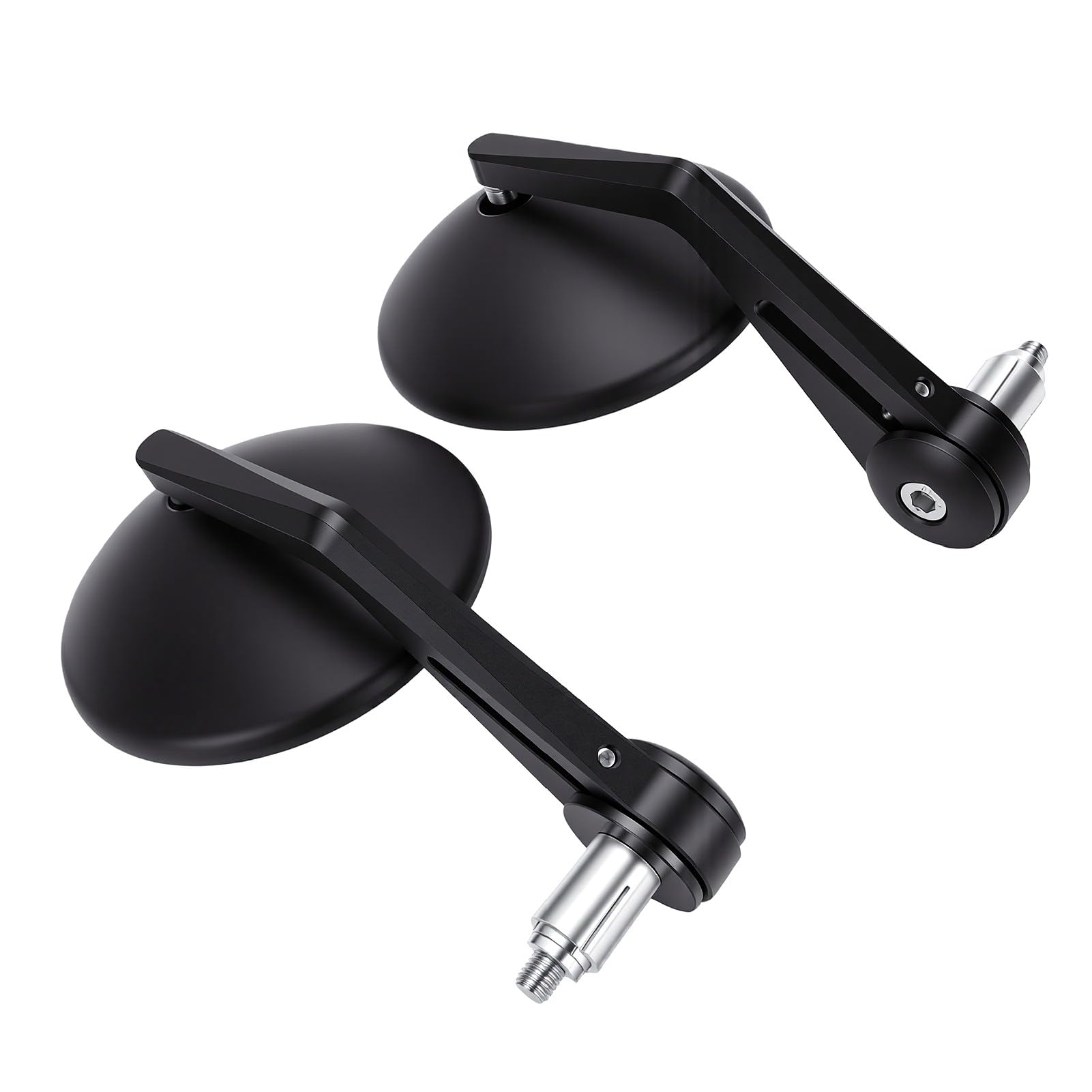 Generic Okrągłe Lusterka Motocyklowe 22 Mm Najwyższej Jakości Widok z Tyłu do Motocykli Terenowych, Motocykli Ulicznych, Kawiarnianych, Czarna Końcówka Kierownicy - 1 para
