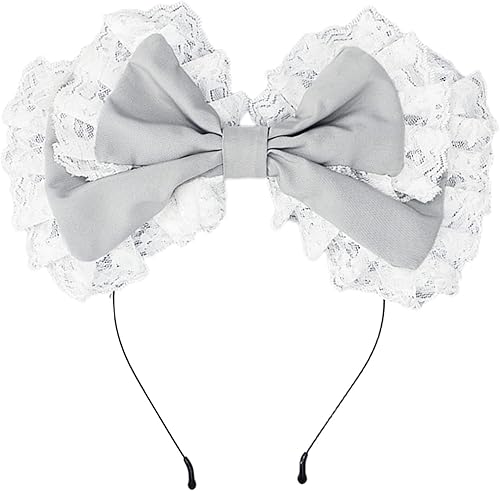 Miniatura 7 de Lolita tocado de criada de encaje grande bowknot accesorios para el cabello de sirvienta cosplay diadema lindo lazo lazo para el pelo accesorios