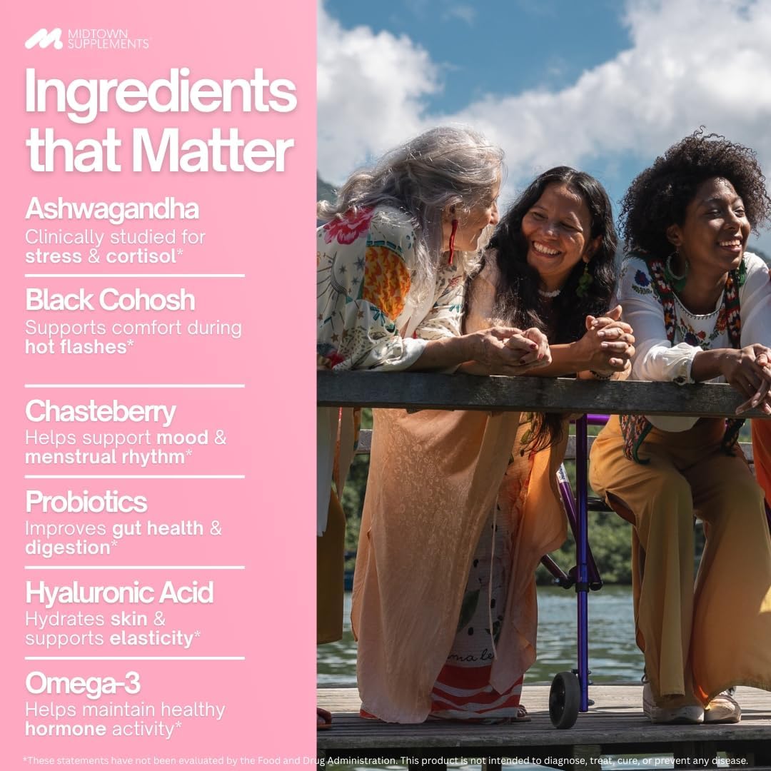 Menopause Supplements for Women (Gummies) Hormone Balance, Hot Flash Relief, Night Sweats, Weight Management, Perimenopause & Menopausal Support, Estrogen Balance, Chasteberry Supplement for Women - Image 4