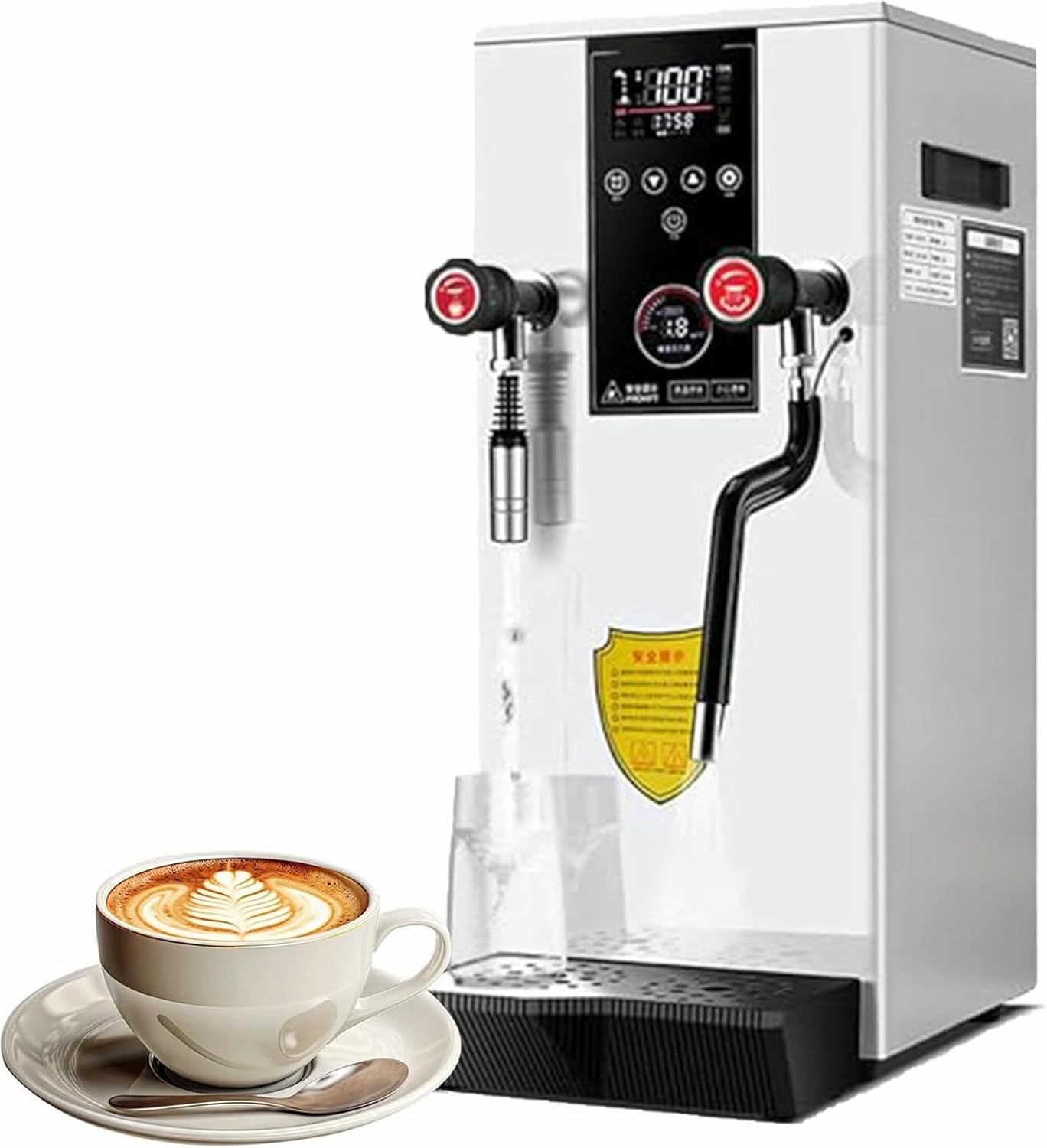 2500W Commercial Multi-Purpose Milk Frother, 12L Full-Automatic Electric Steam Boiling Water Frothing Machine, for Tea, Hot Chocolate, Cappuccino
