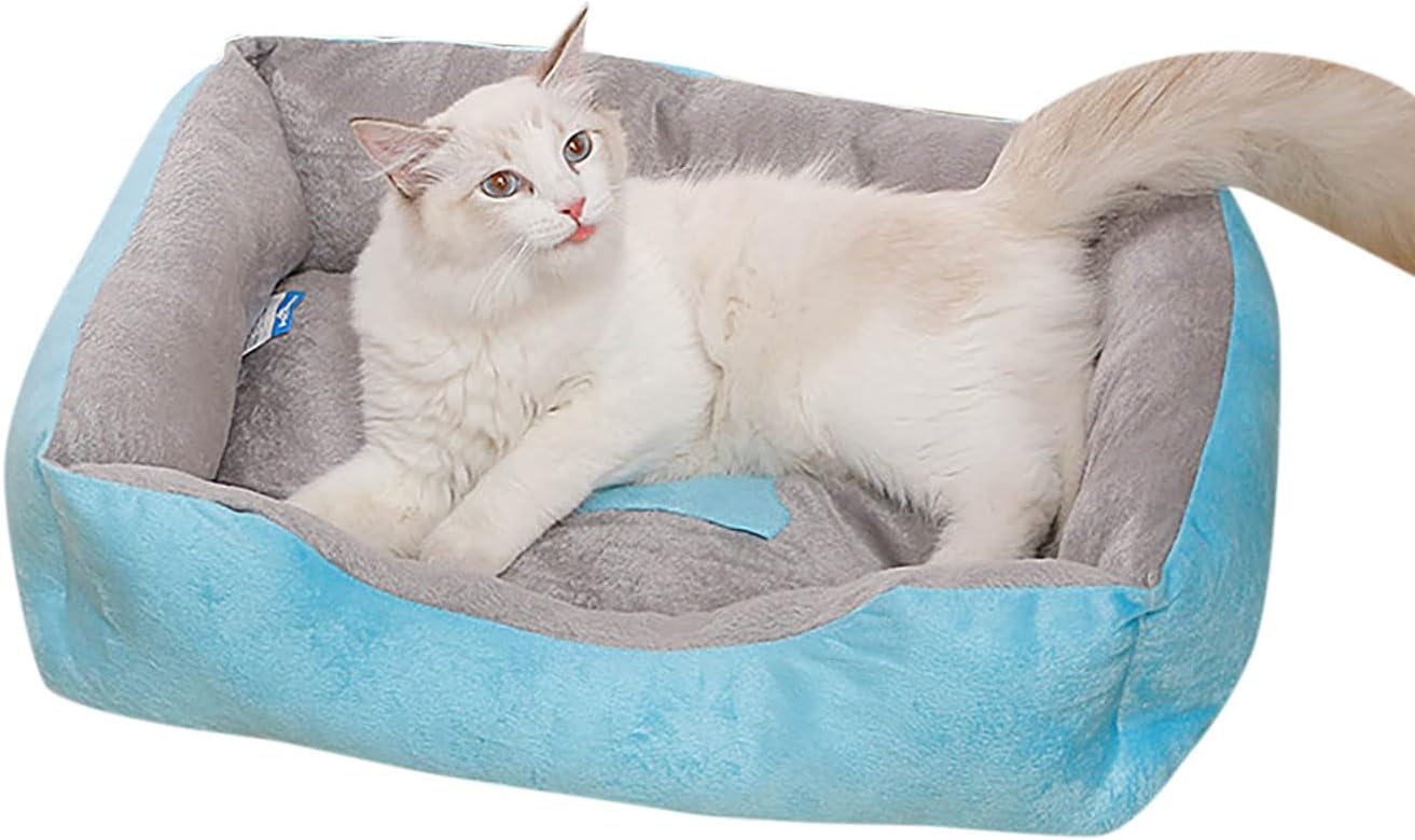 review Dog Beds Calming Small Dog Bed Deals Today 2024 Square Kitten Beds for Indoor Kittens Washable Self Warming Pad for Dogs Faux Fur Ultra Soft Anti Anxiety Dog Bed Cat Cuddler Dog Beds