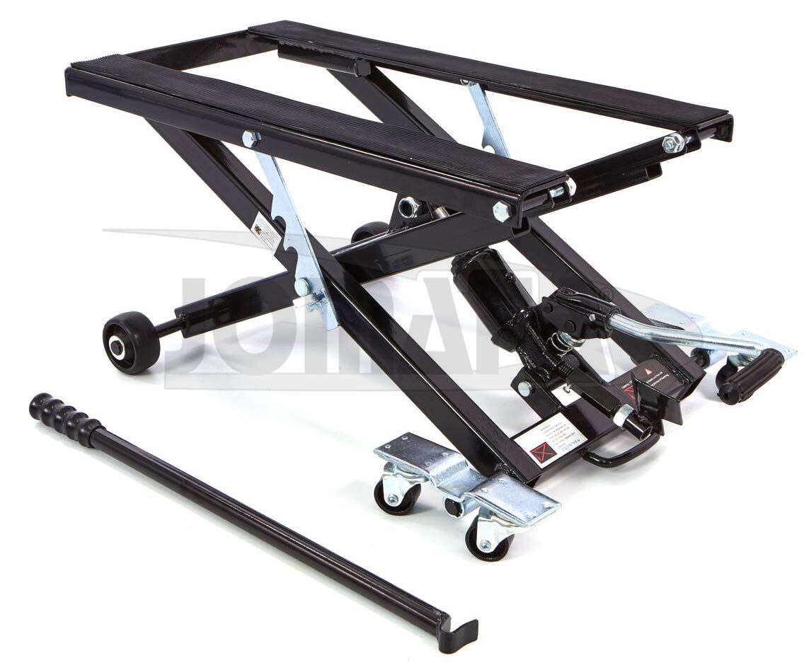 ELEVADOR Y PLATAFORMA DE MOTOS Y QUADS 500KG HIDRAULICO NEGRO