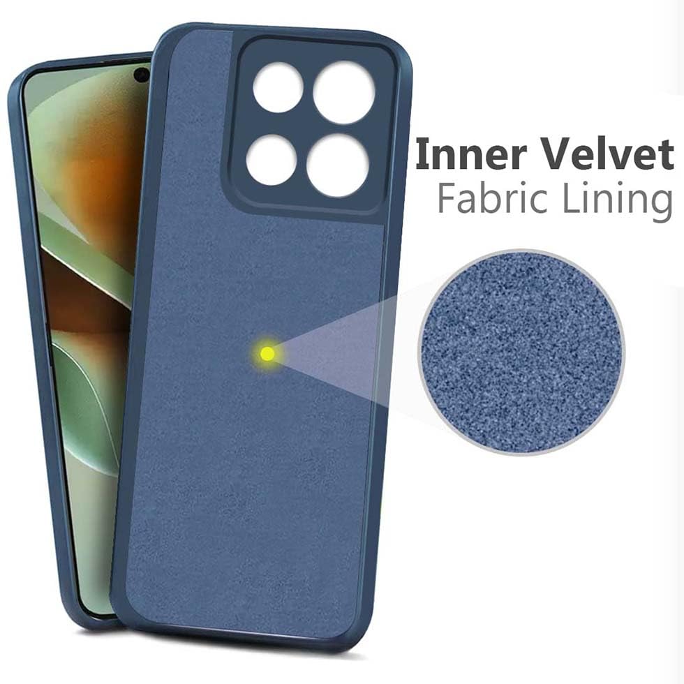 Image of Fashionury Liquid Silicon Back Cover for Motorola G86 Power 5G | Camera Protection | Anti-Fingerprint | Inner Velvet Fabric | Ultra Slim Case (Blue)