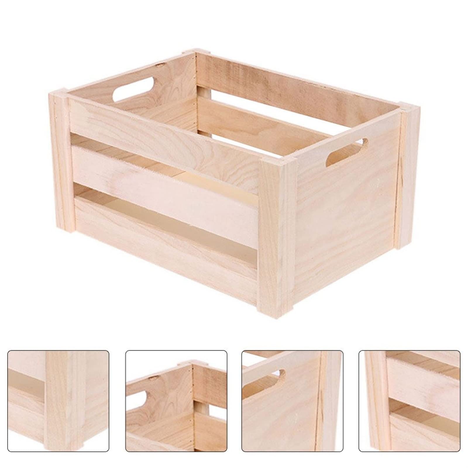 Cesto per Uova 1Pc Cassa per Merci Cassa in Legno Scatola portaoggetti in Legno Cassa per Esposizione per casa Ufficio al Coperto