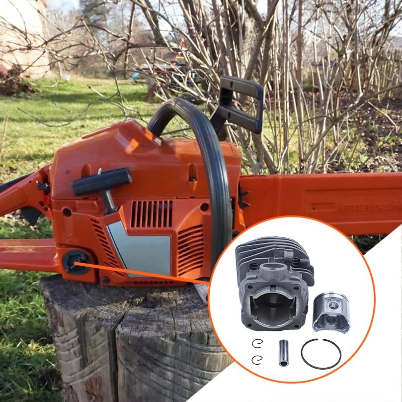 47mm Cylinder Piston Gaskets Kit for Husqvarna 359 357 XP 357XP Chainsaw Replace 537157302 with Decompression Valve Spark Plug Needle Bearing