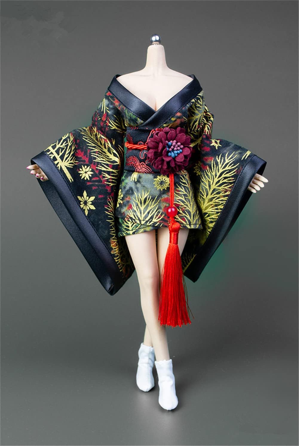 Fremego 1/6 Scale Female Clothes, Japanese Kimono Bathrobe Dress Costume Clothing for 12inch PH TBL JO Action Figure Body (E-Long Version)