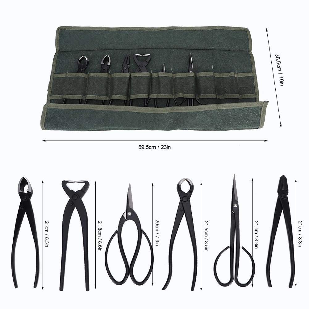 Fdit Professionelles Bonsai-Werkzeugset, 7-teilig, Edelstahl, Schere,  Cutter, Draht, Zange fr Baum, Knospe, Wurzel, Gartenwerkzeuge mit Tasche  auf Rolle: Amazon.de: Garten