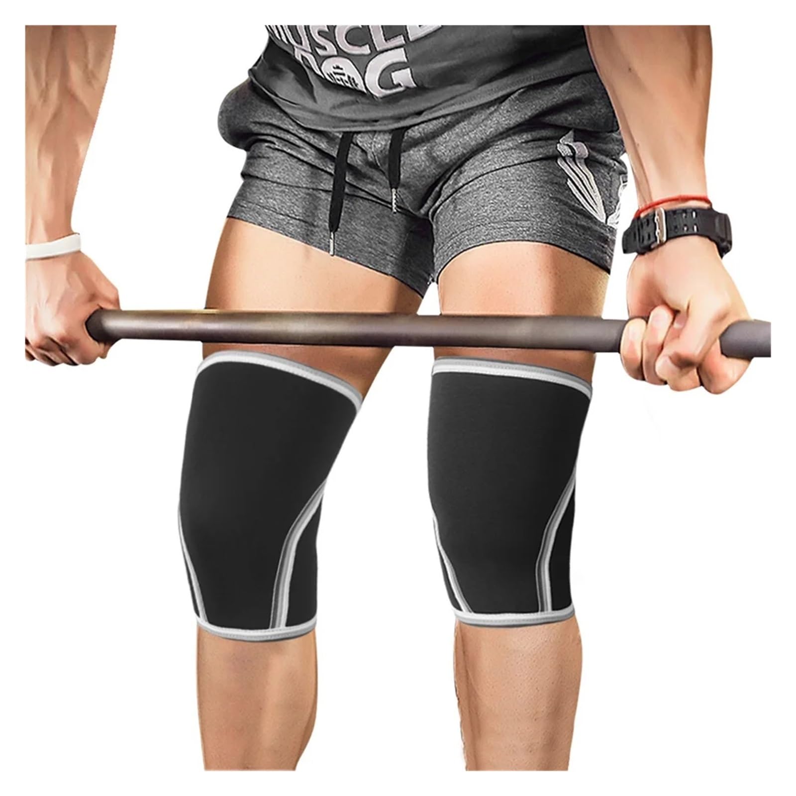 GenouillèRe Sport 1 Pair Thicken Knee Sleeves Pad Support 7mm Compression Knee Protector for Gym Men Women Sports Weightlifting pour Hommes Et Femmes(Black,M)