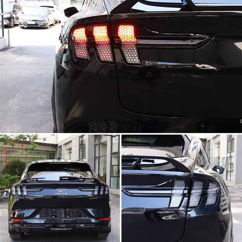 for Ford Mustang Mach-E 2021-2022 Black Tail Light Lamp Sticker Cover Trim 12pcs Car Accessories