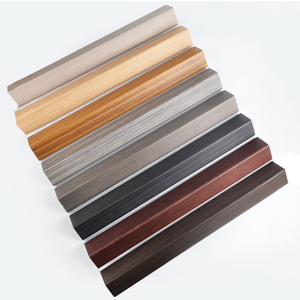 Protections d'angle murales en bois - Garniture moulée en L - 5,1 cm de large - Bande de protection anti-collision pour porte et fenêtre - Plinthe en teck - L 100 cm (39 cm)
