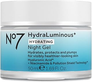 No7 HydraLuminous+ Hydrating Night Gel Moisturizer - Hyaluronic Acid and...