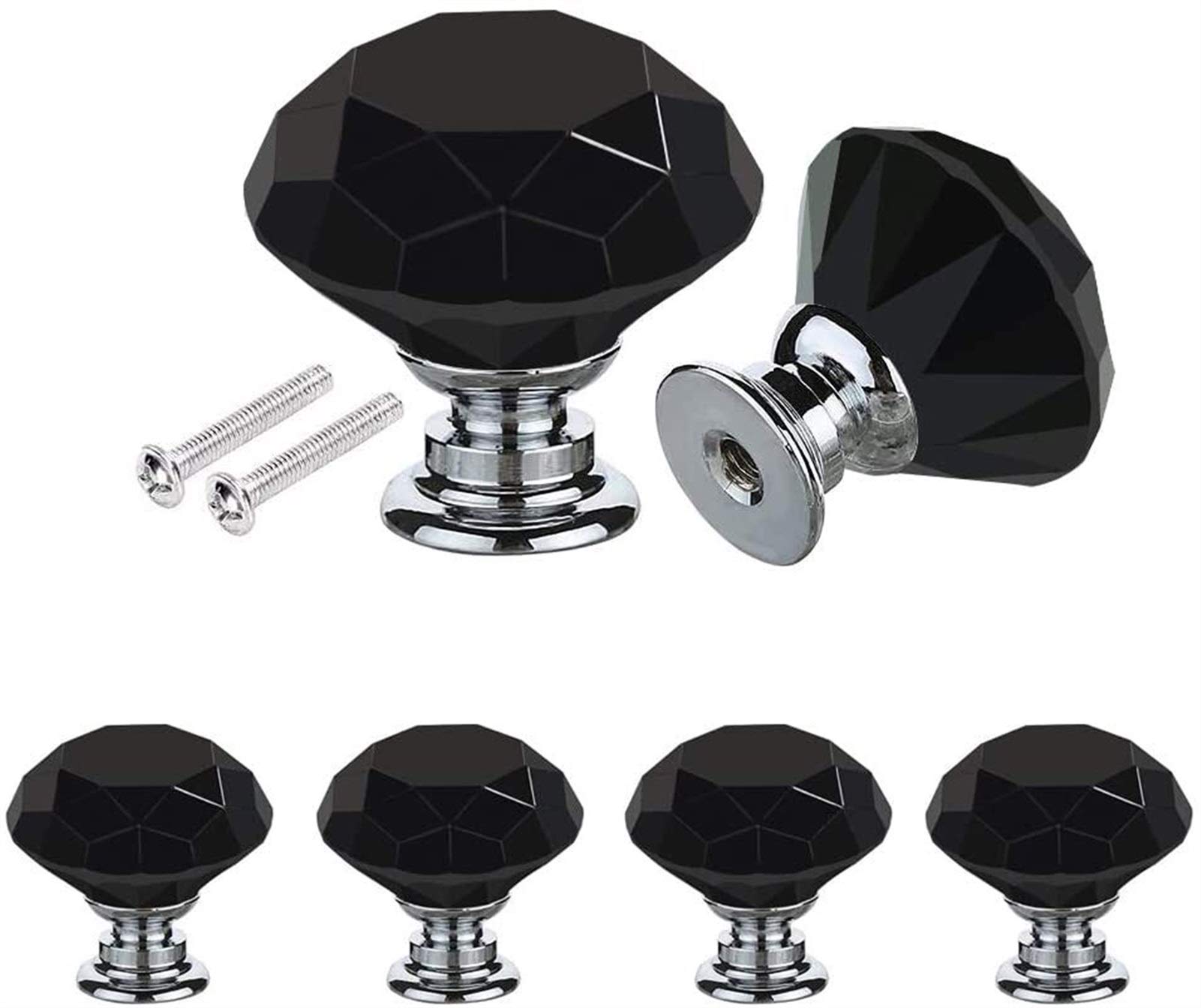 Poignées de porte claires XMING style diamant pour une décoration intérieure raffinée